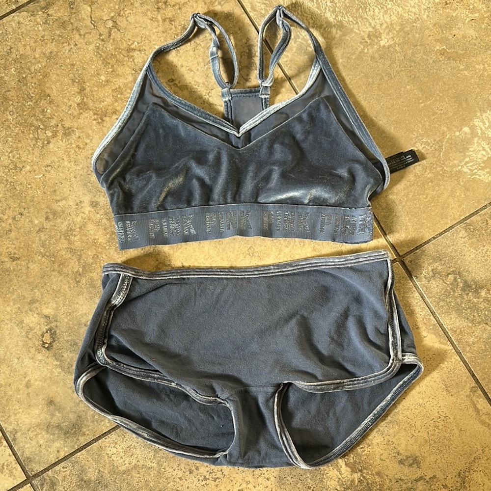 PINK Victoria's Secret Women's Blue Intimates Set